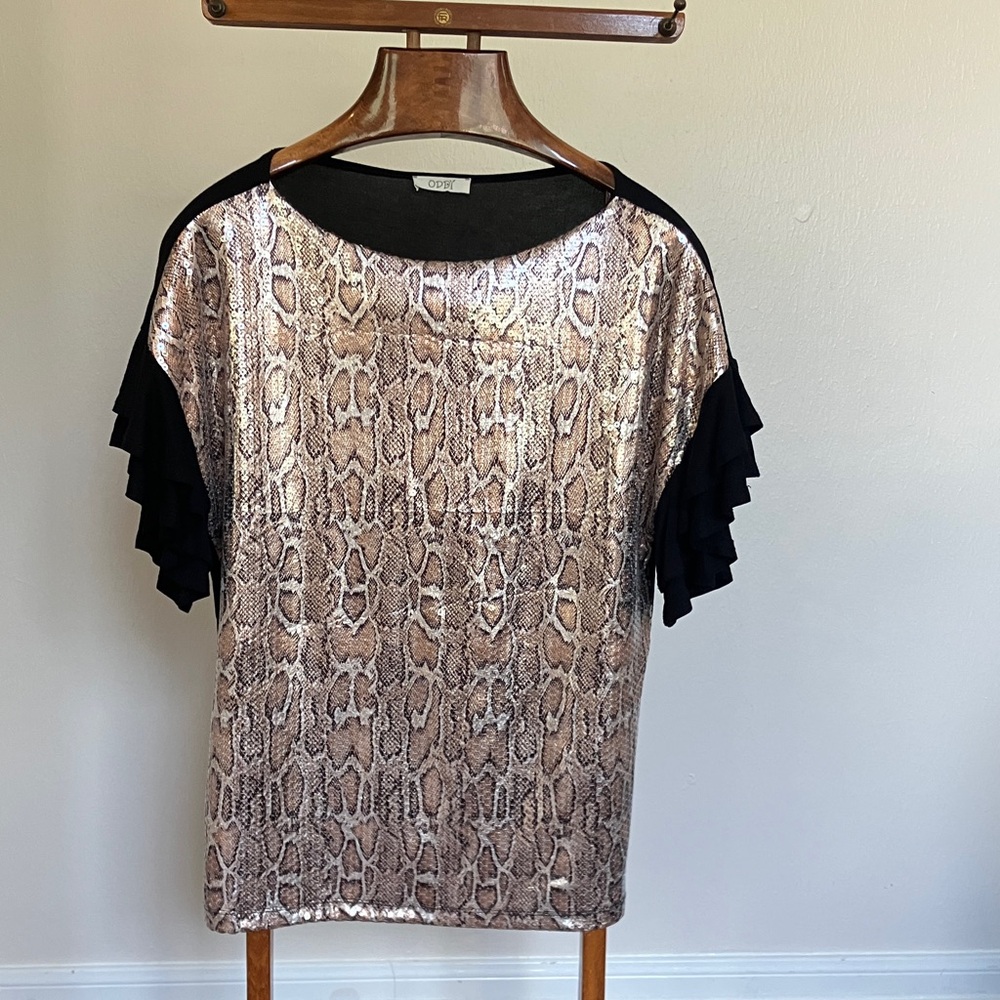 ODDY Snake Print Blouse with Black Accents